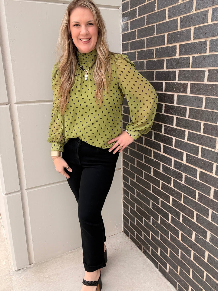 Olive You In Dots Blouse