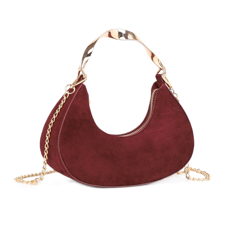 Patricia Cresent-Shape Suede Shoulder Bag