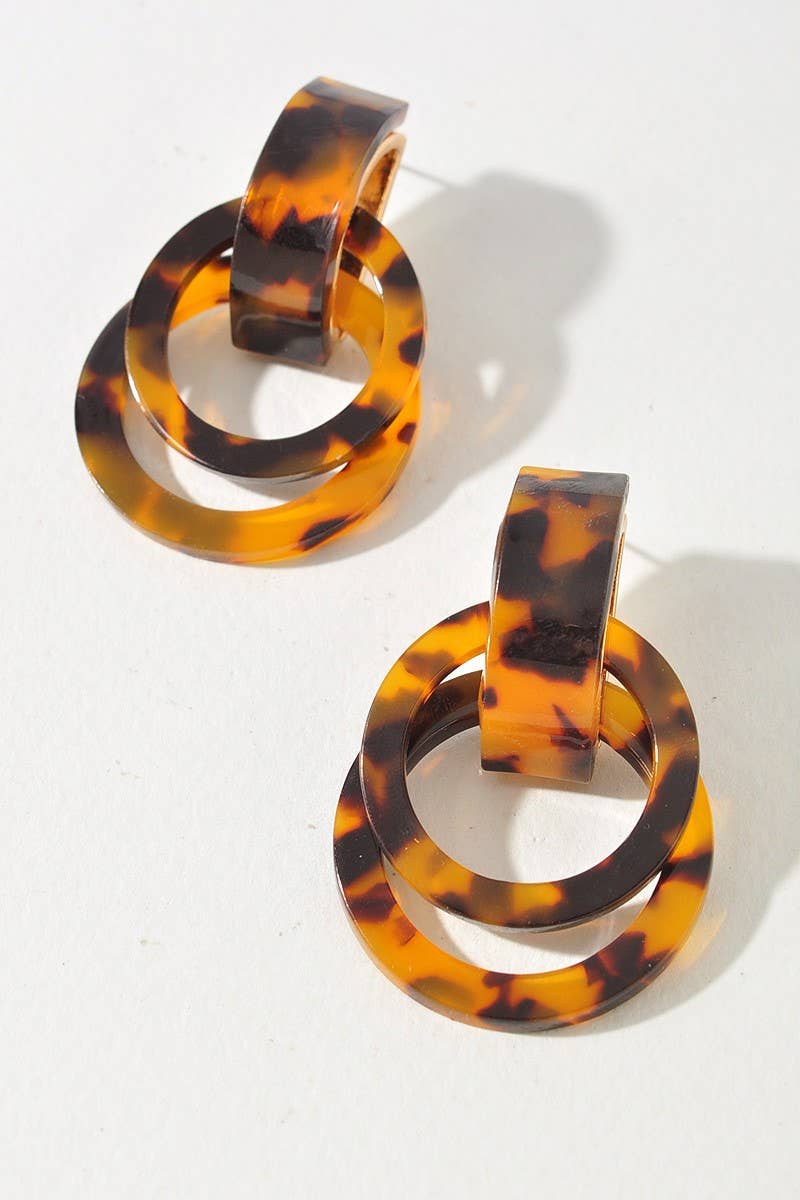 Tortoise Double Hoop Earrings
