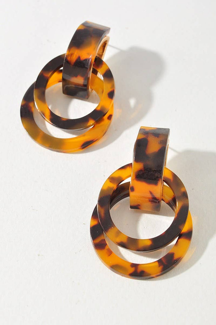Tortoise Double Hoop Earrings