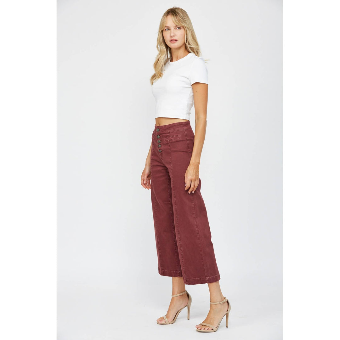 Rouge High Rise Wide Crop Leg Mica Jeans