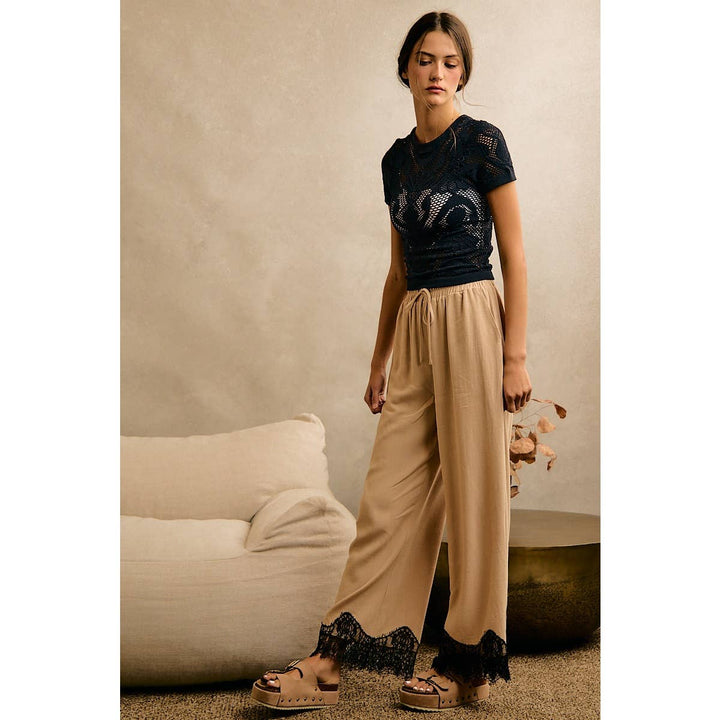 Linen &amp; Lace Beige Pants