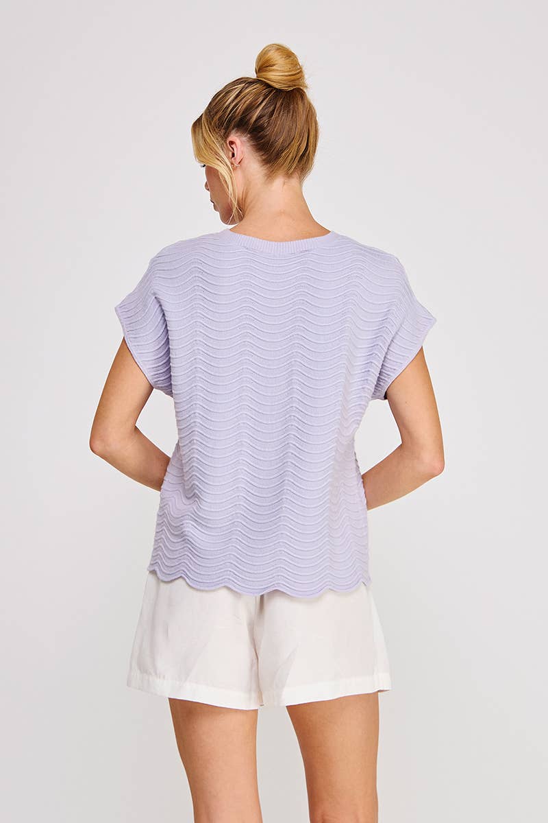 Lavender Scallop Wave Top