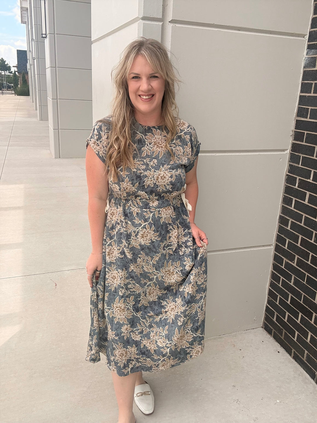Golden Meadow Midi Dress