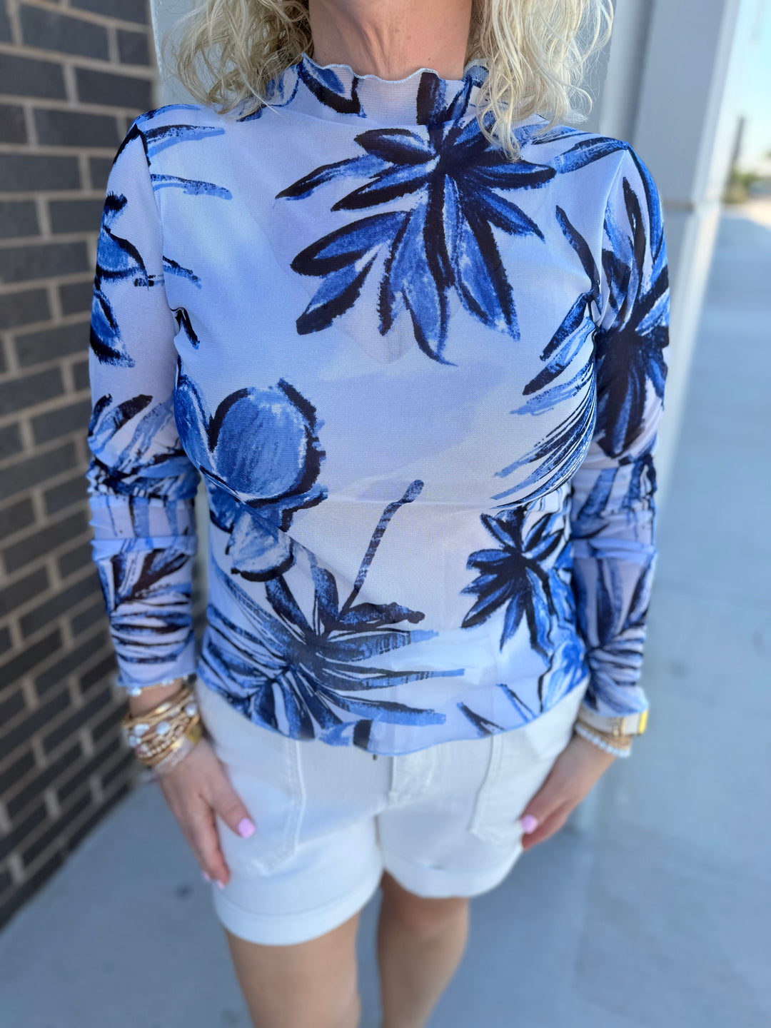 Palm Mesh Blouse