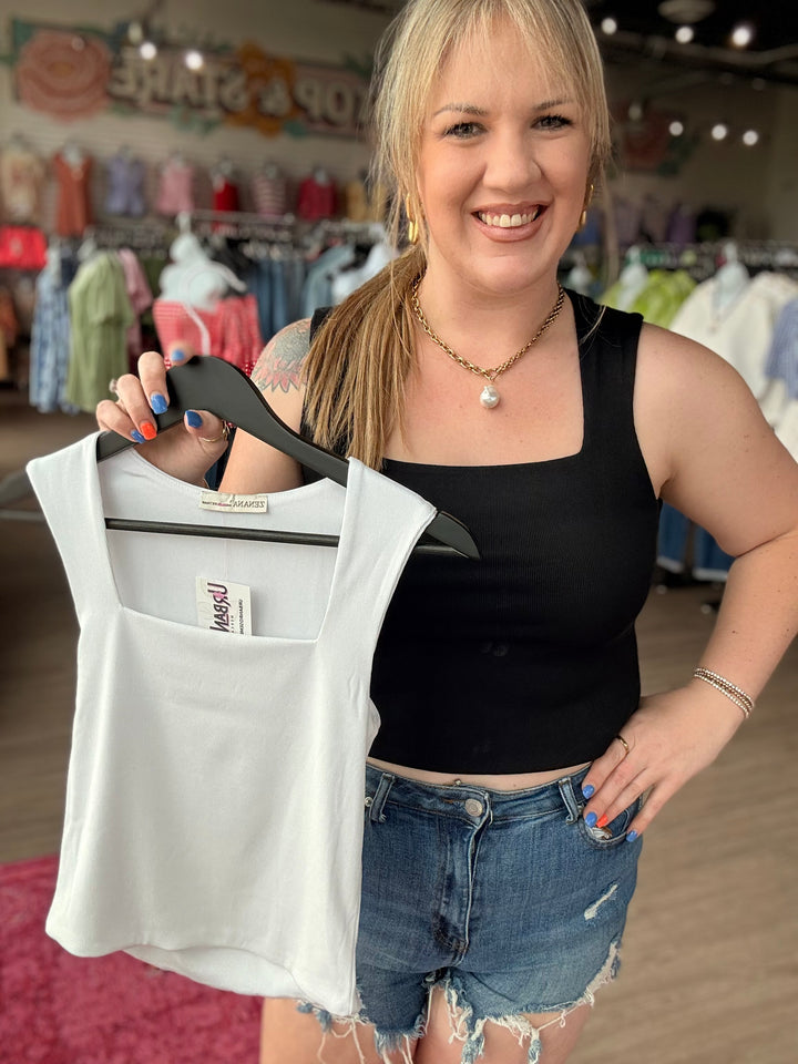 Double Layered Square Neck Tank (3 Colors)