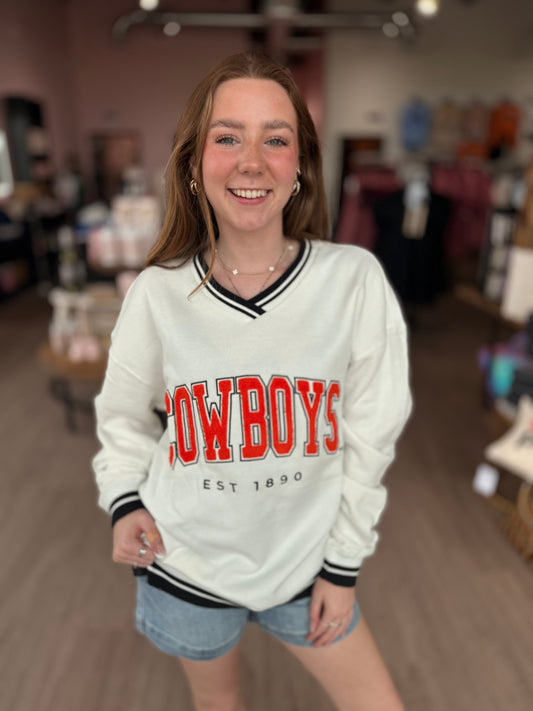 Chenille Cowboys Varsity Sweatshirt