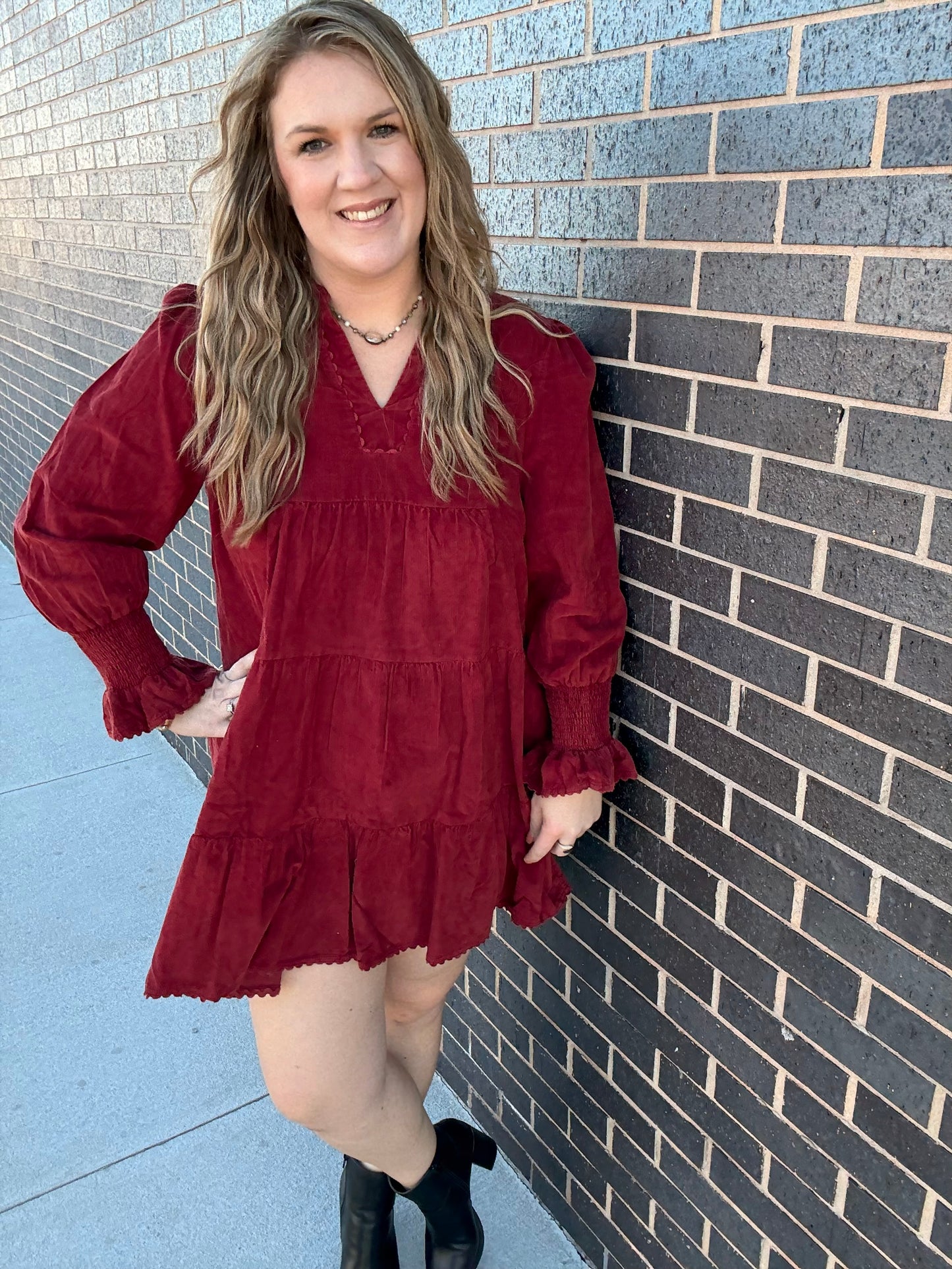 Red Corduroy Dress