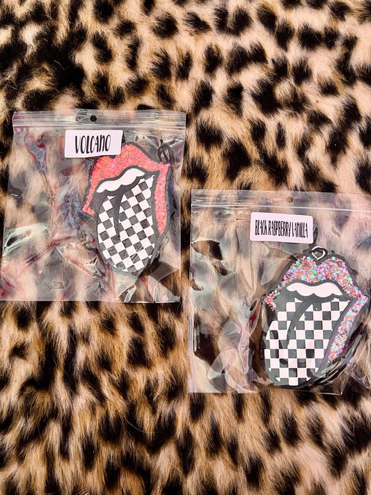 Checkered Tongue  Car Freshie 