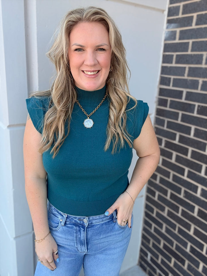 Effortless Edit Knit Top| Teal