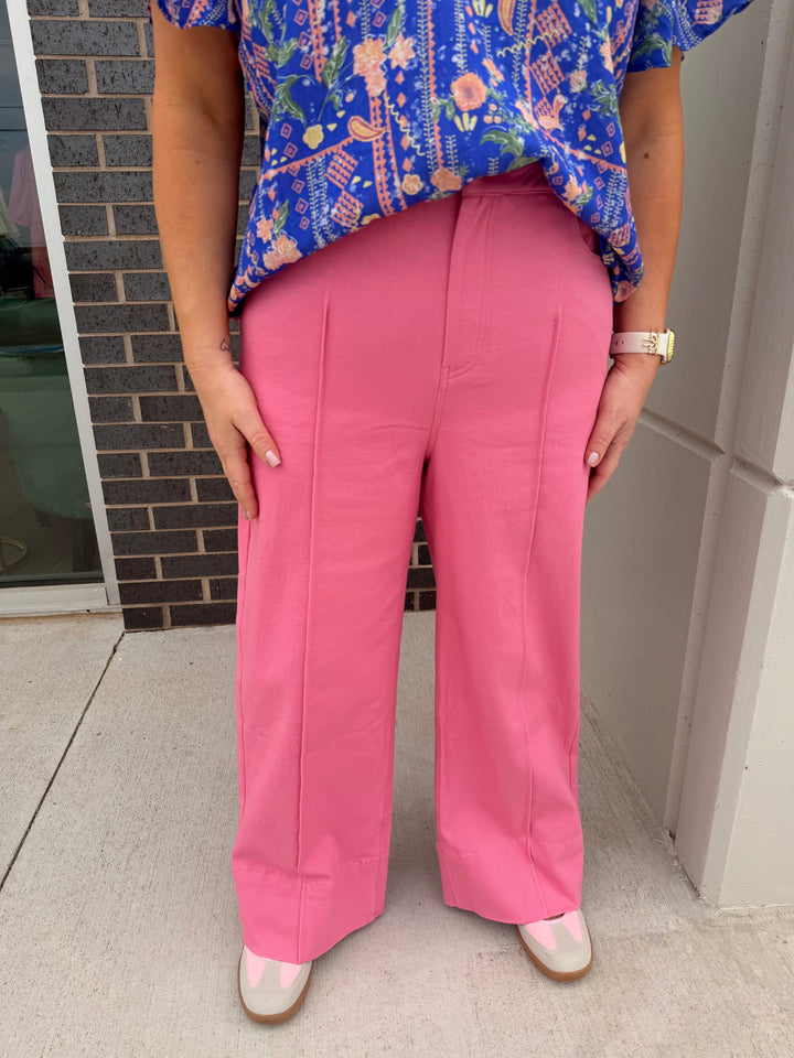 Pink Crop Pants
