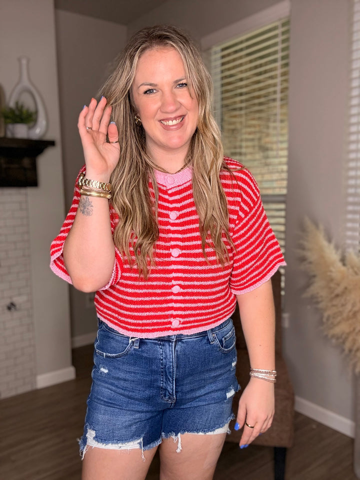 Hamptons Red Stripe Top