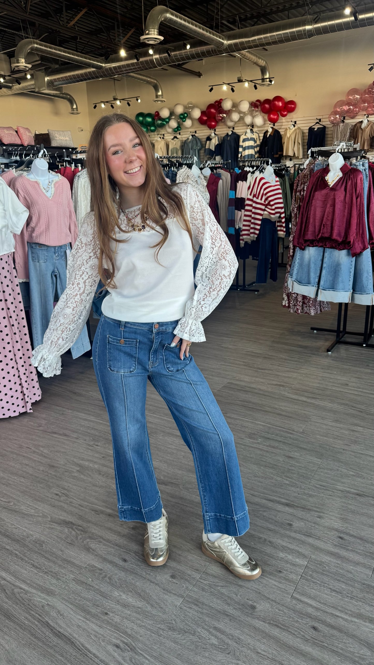 White Lace Peekaboo Top