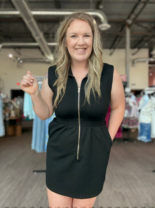 Black Zip Up Dress