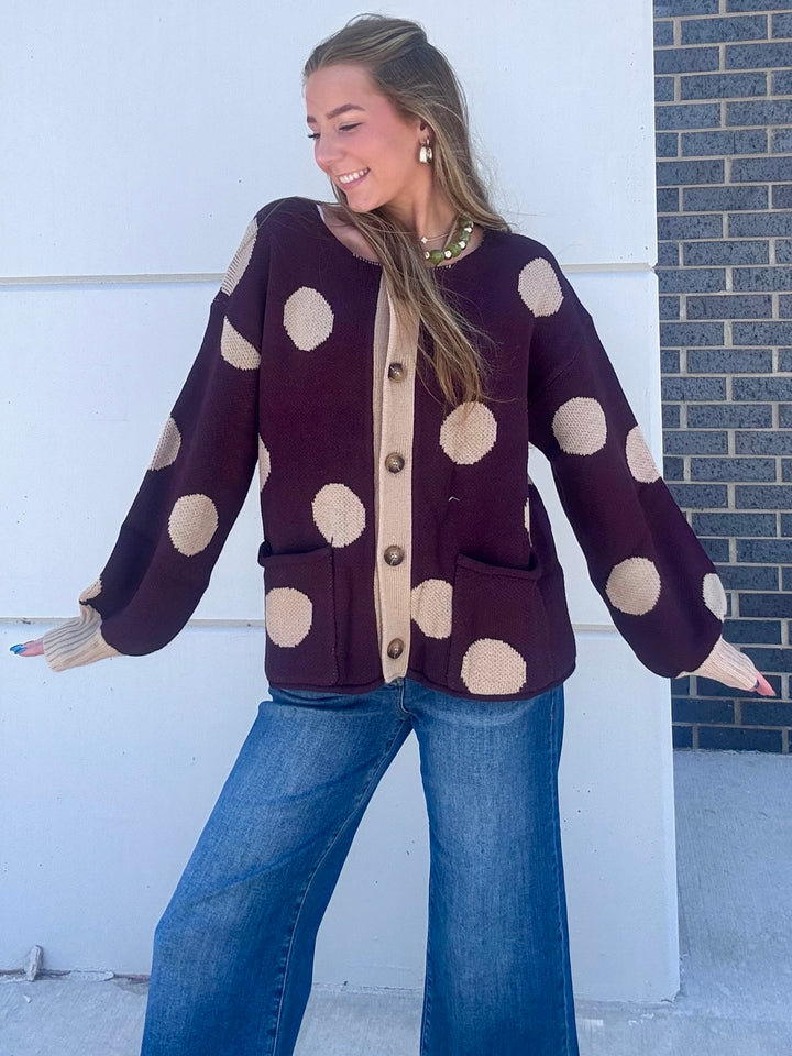 Iced Espresso Dotted Cardigan