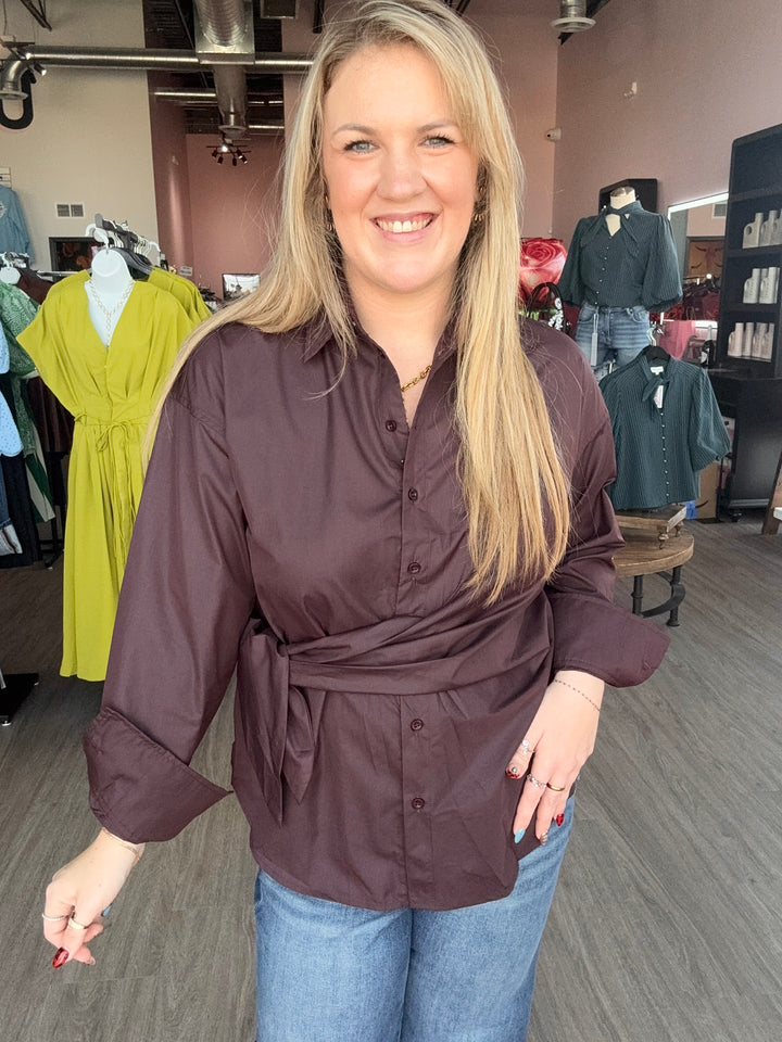 Wrapped in Chocolate Button Down