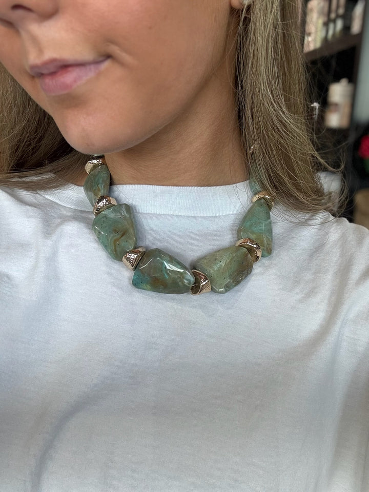 Acetate Marble Beaded Necklace