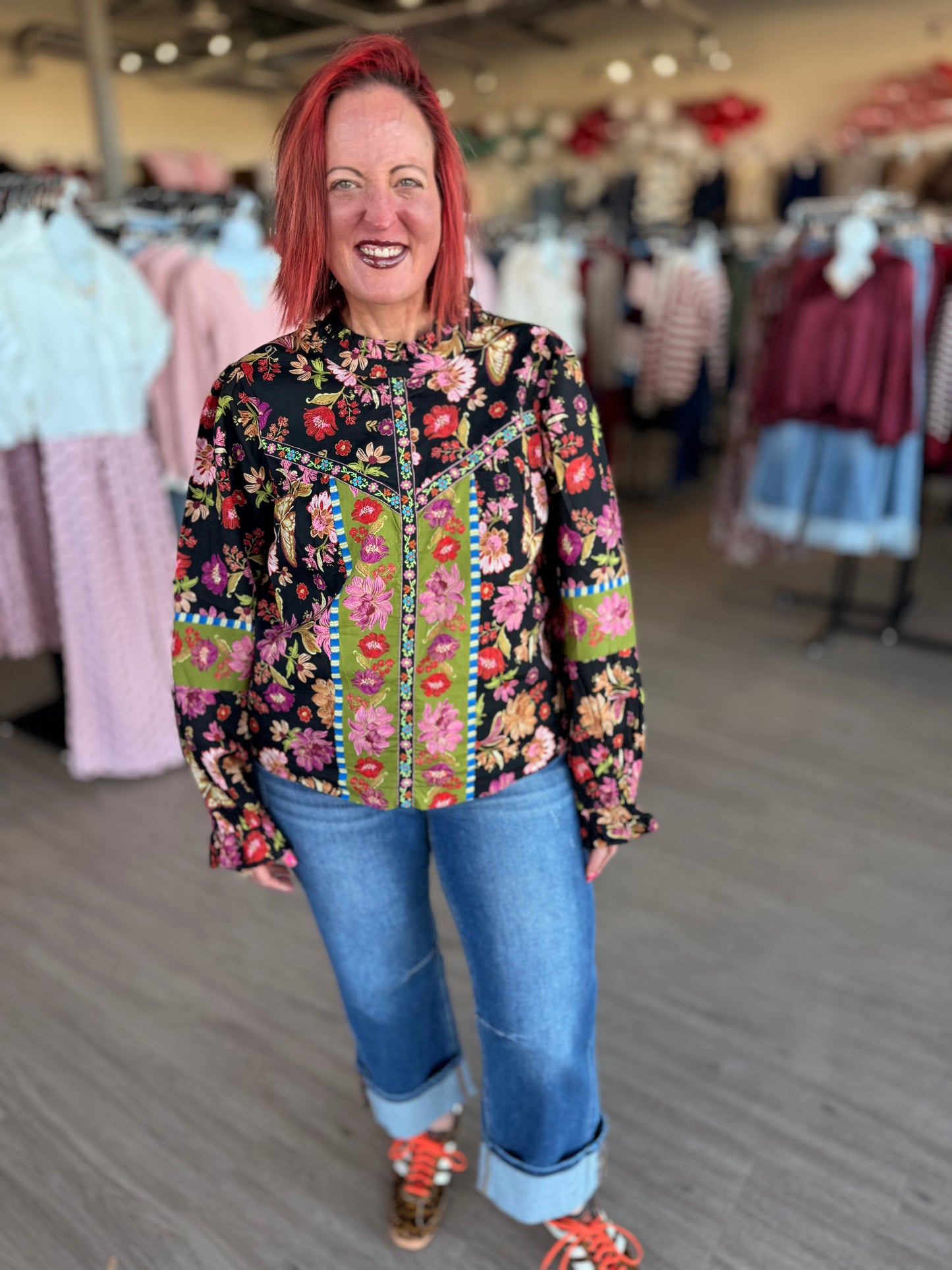 Bohemian Border Flower Top