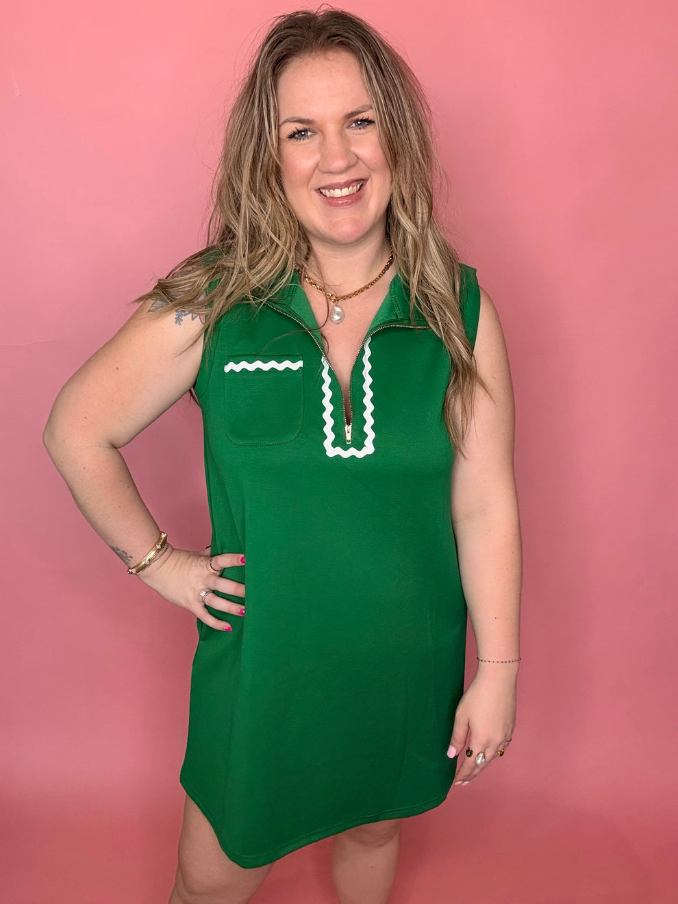 Ric Rac Green Dress – Urban Rose Mercantile