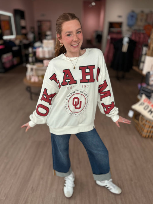 Oklahoma across Sleeve Sweatshirt