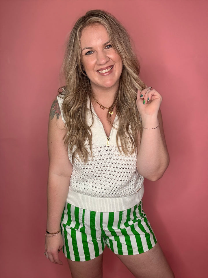Green Stripe Shorts
