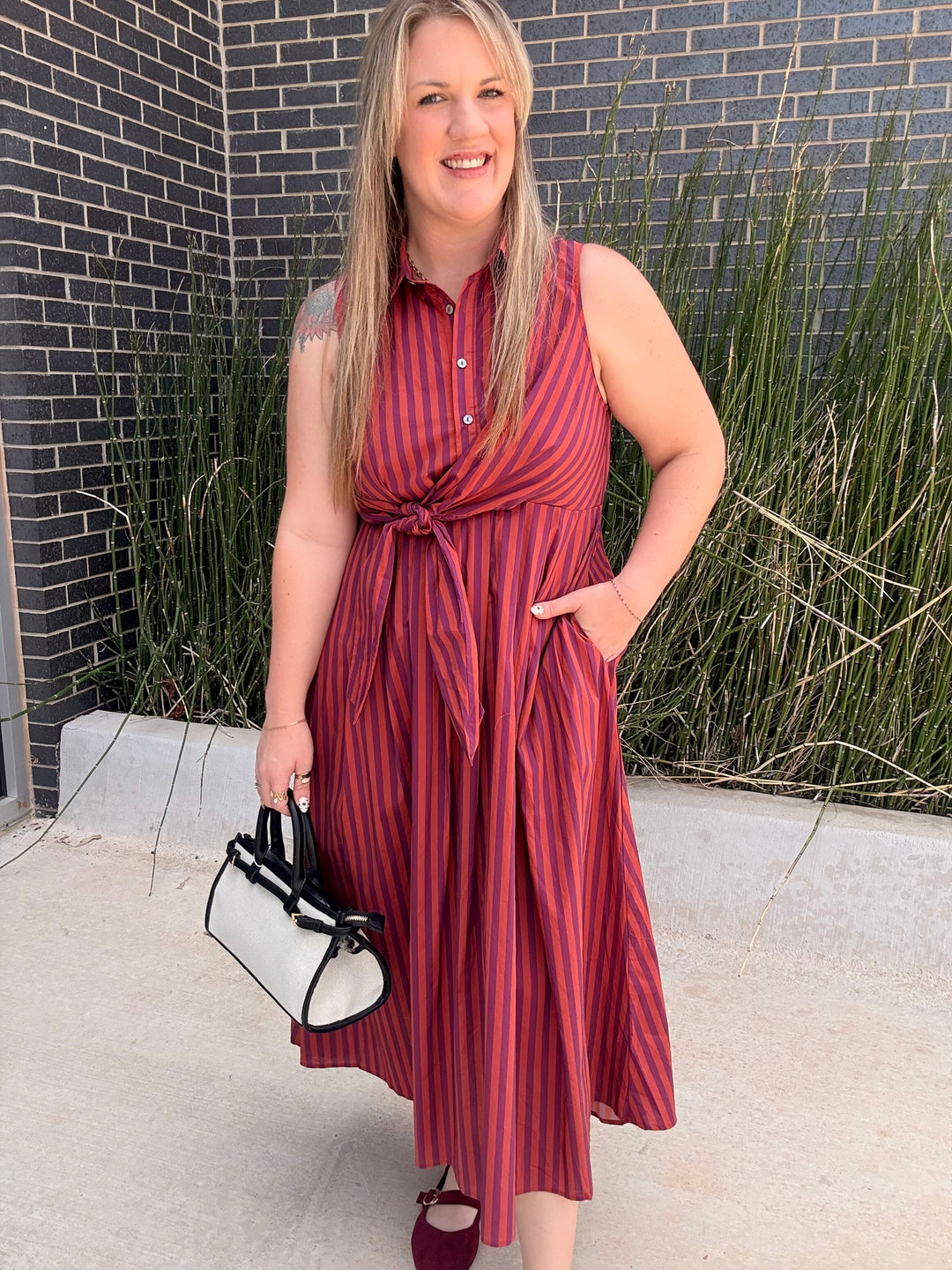 Tie It Together Dress: Plum