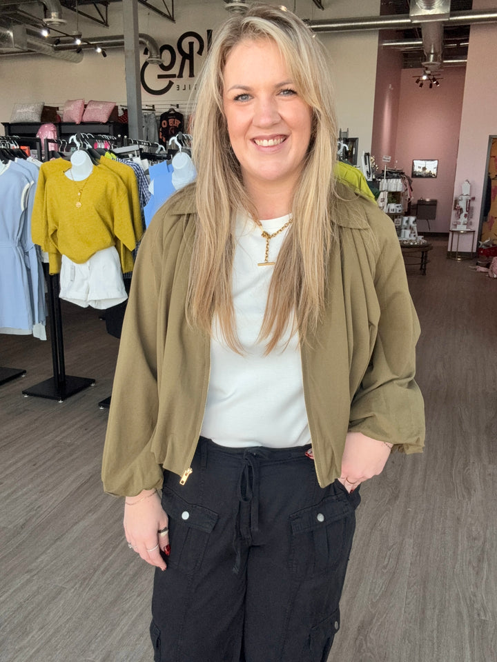 Olive Bomber Jacket