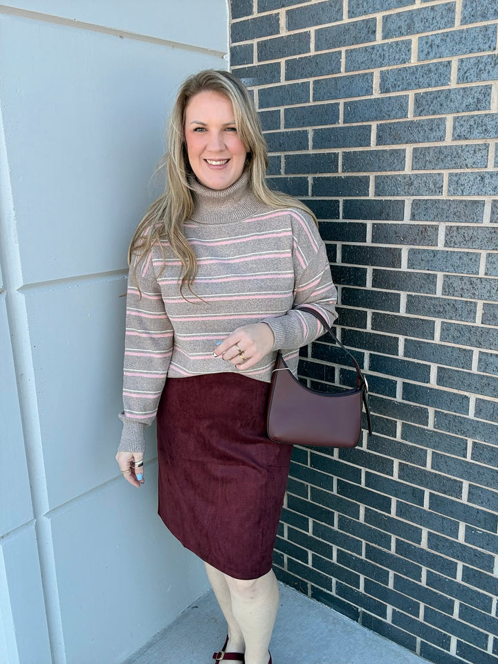 Pink Mocha Stripe Sweater