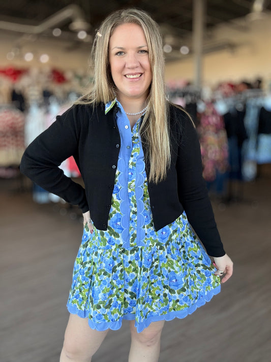 Blue/Green Floral Mini Dress