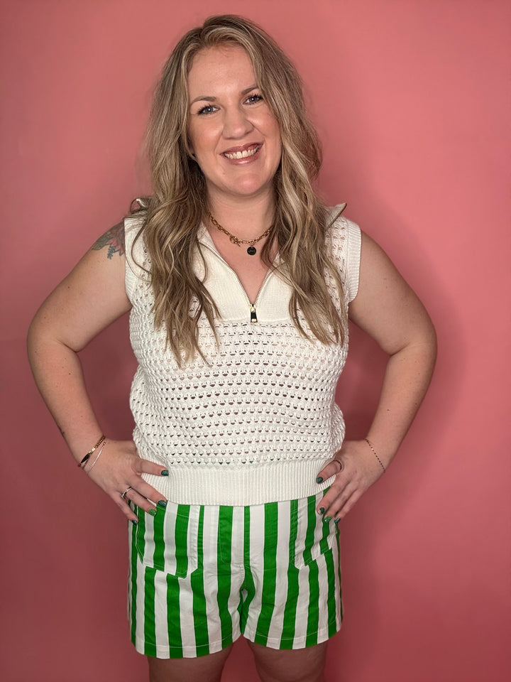 Green Stripe Shorts