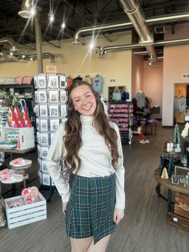 Green Plaid Skort