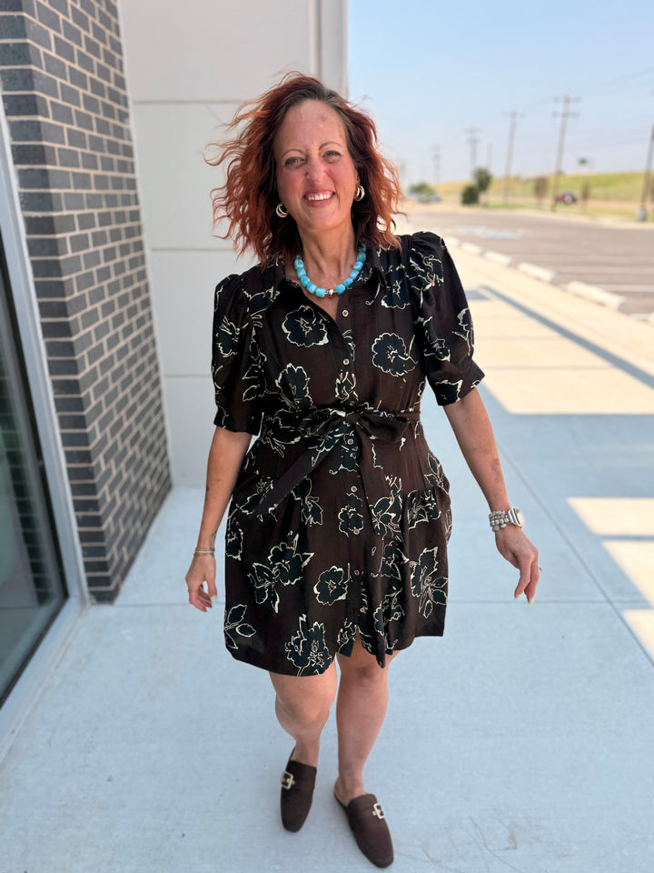 Mocha in Bloom Dress