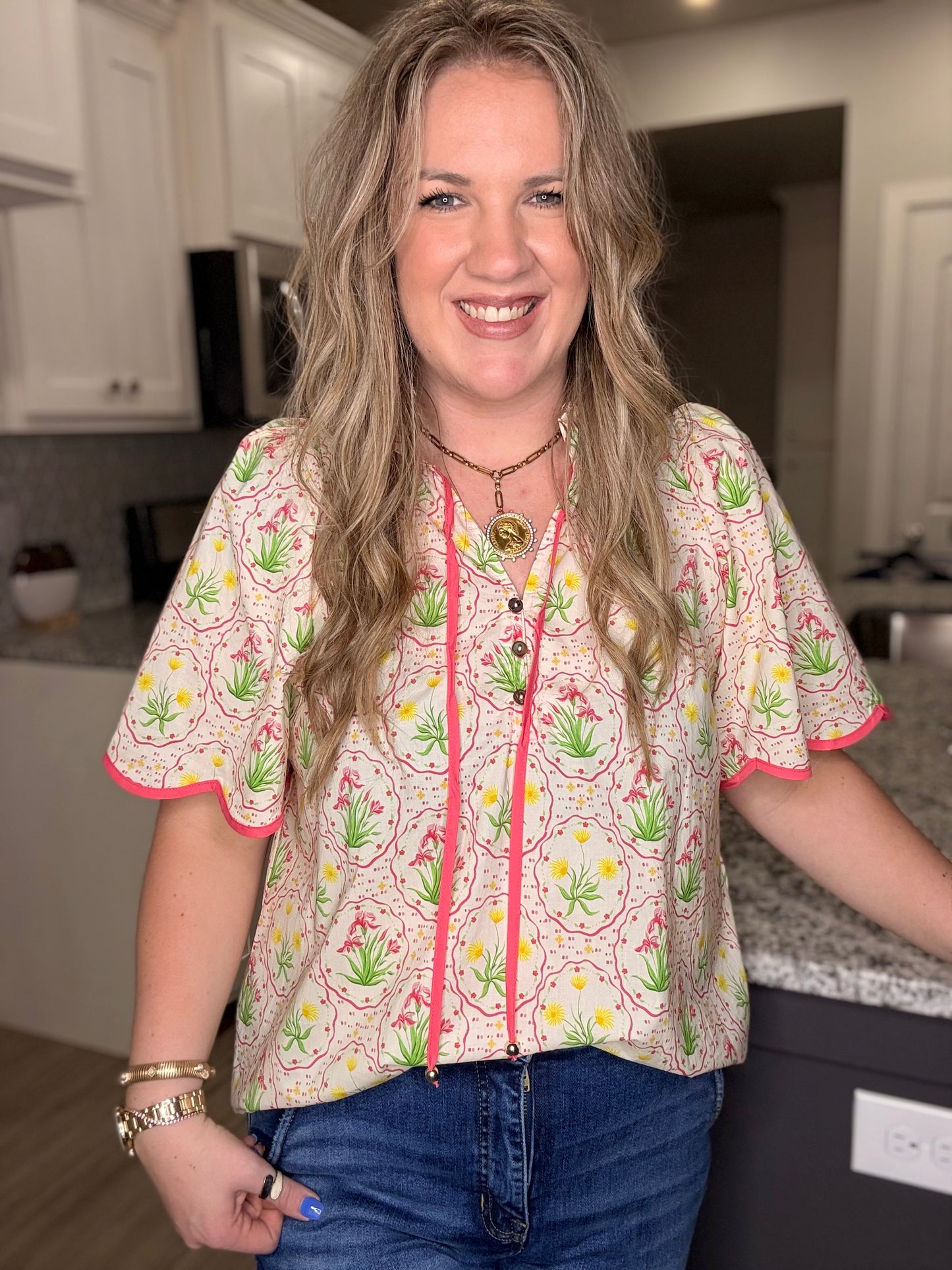 Botanical Flower Blouse