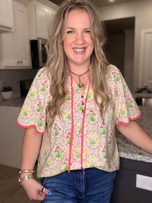 Botanical Flower Blouse