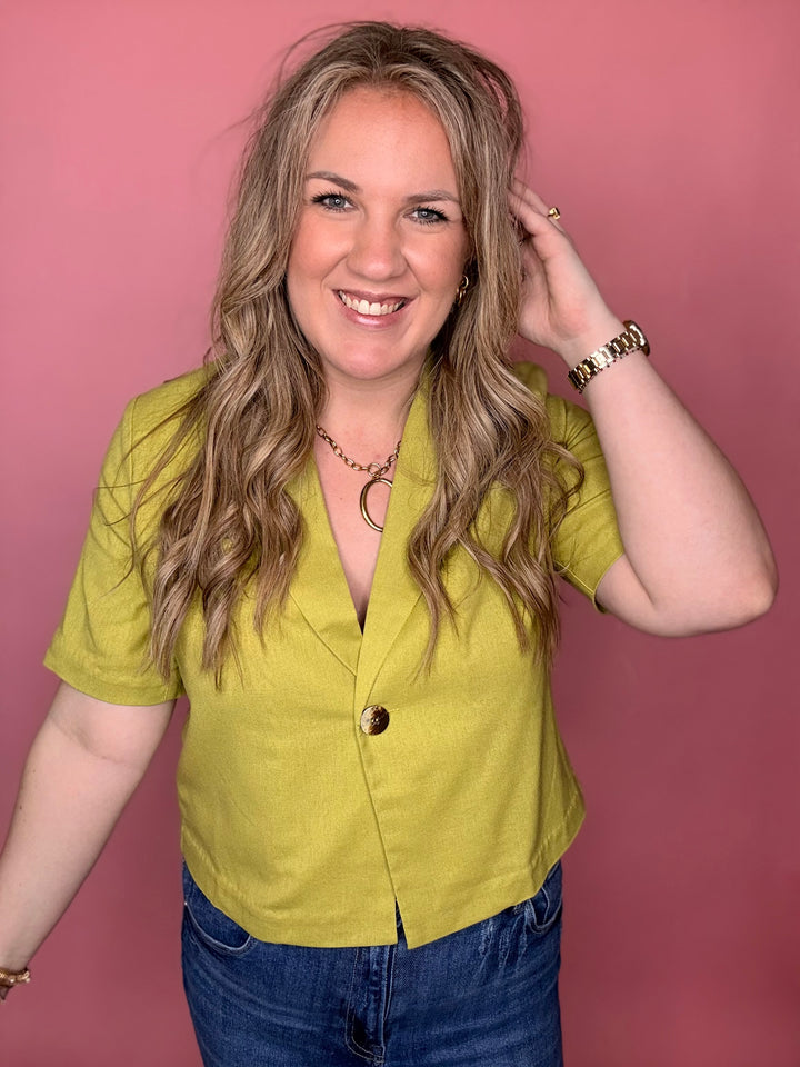Chartreuse Short Jacket Blouse