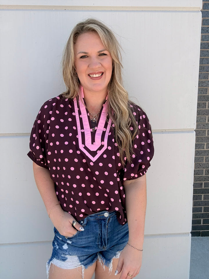 Berry Dot Dolman