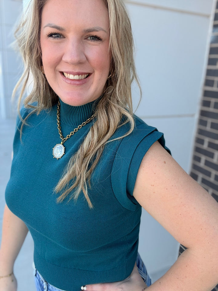 Effortless Edit Knit Top| Teal