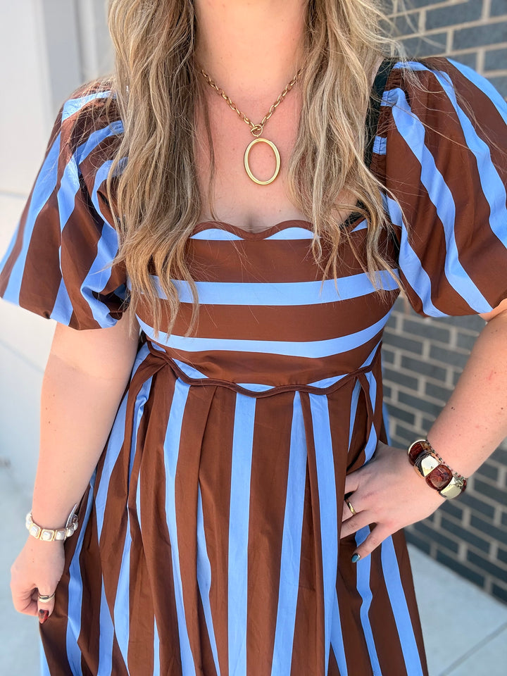 Blue Bell Espresso Scalloped Dress