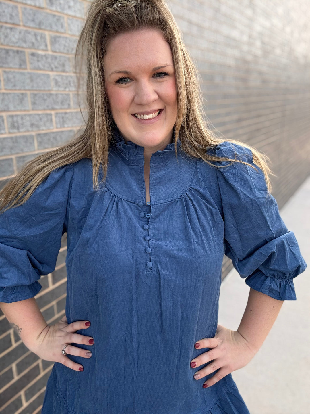 Denim Blue Corduroy Dress
