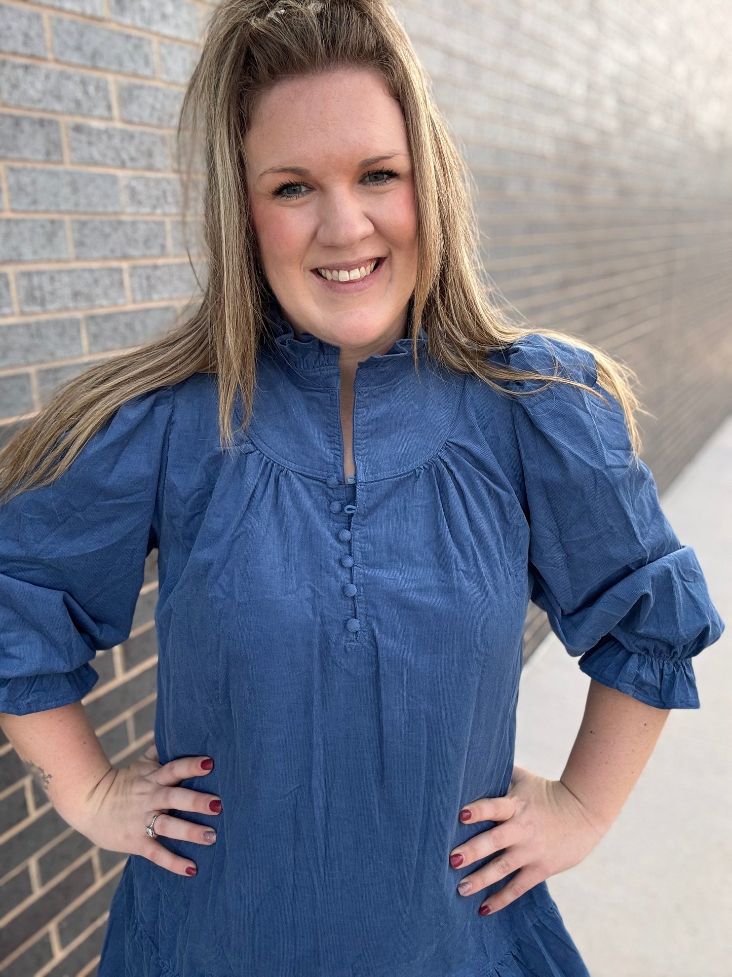 Denim Blue Corduroy Dress