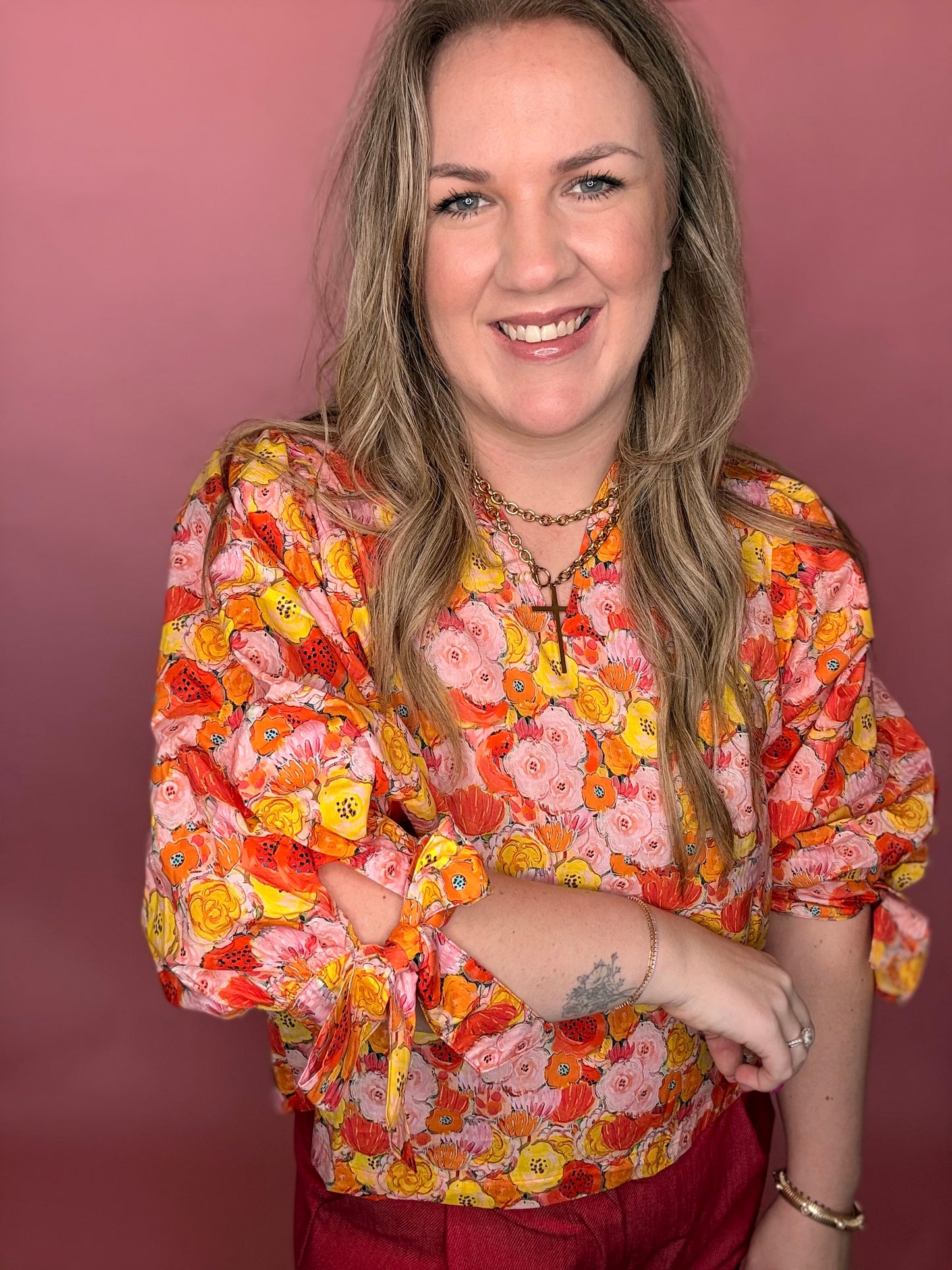 Monet Flower Blouse