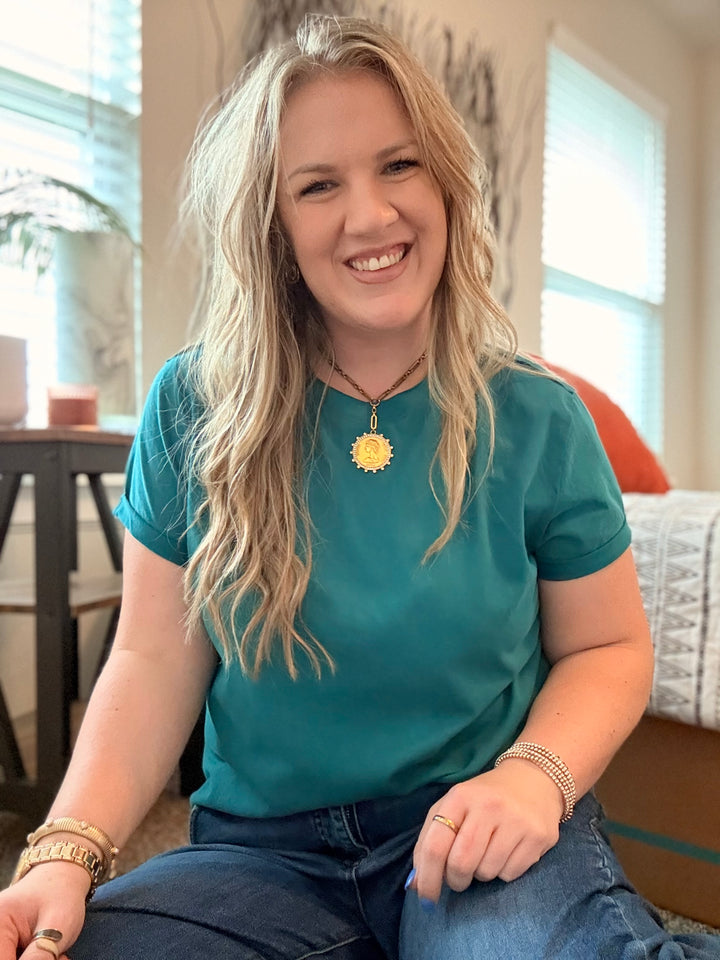Teal Mali Baby Tee