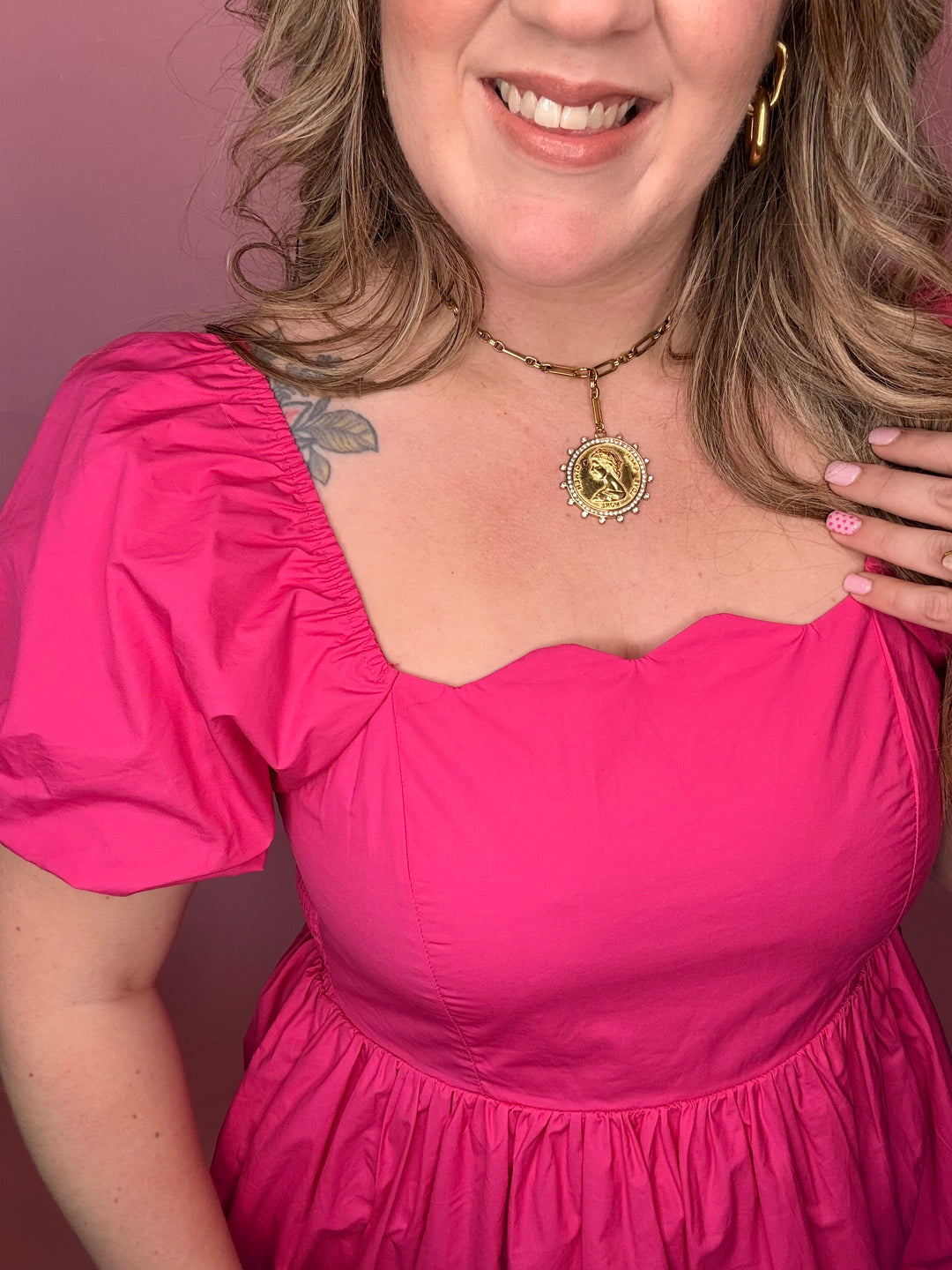 Barbie Pink Scallop Hem Dress