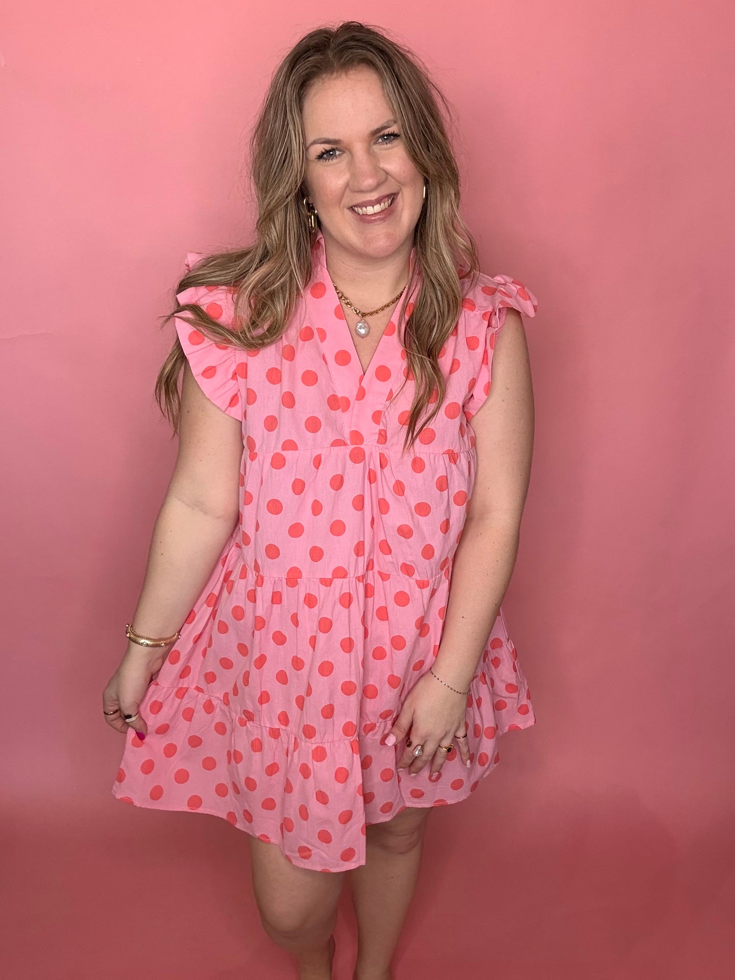 Pink Polka Dot Dress
