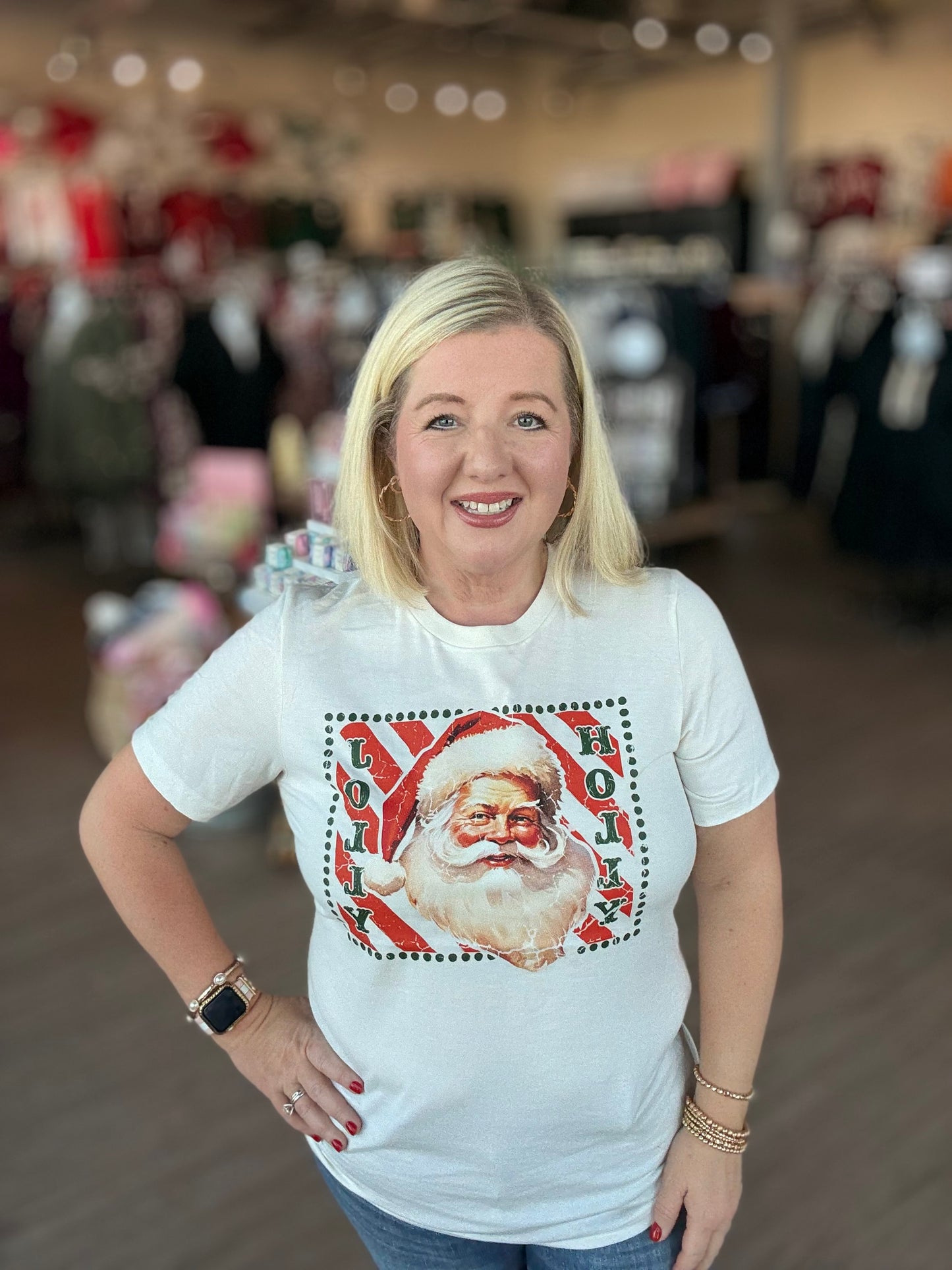 Holly Jolly Vintage Santa Tshirt
