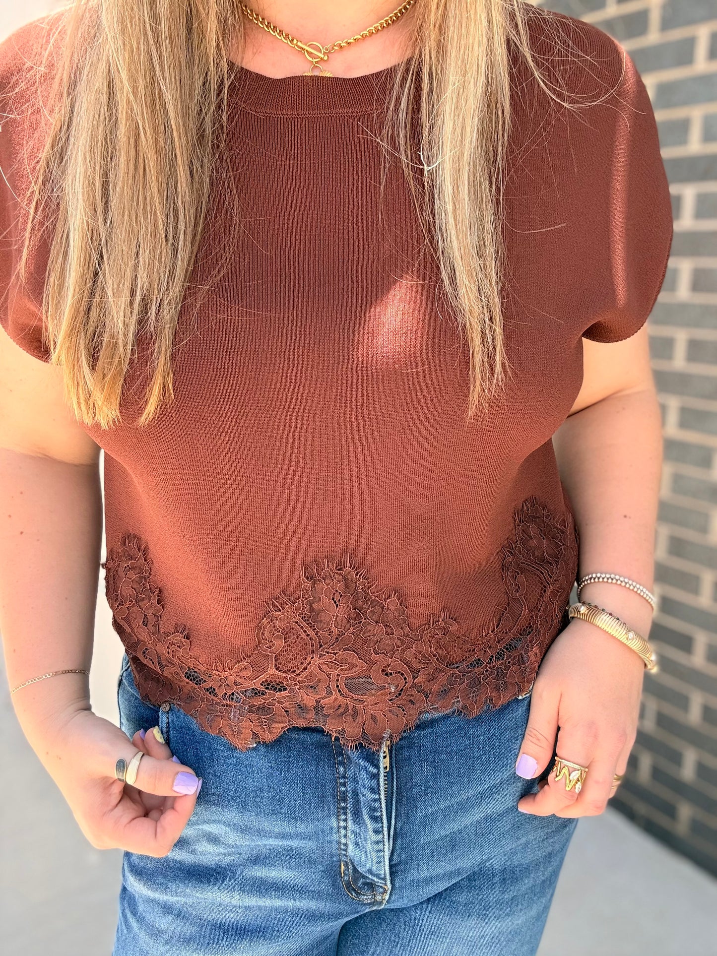 Laced Down Chocolate Top