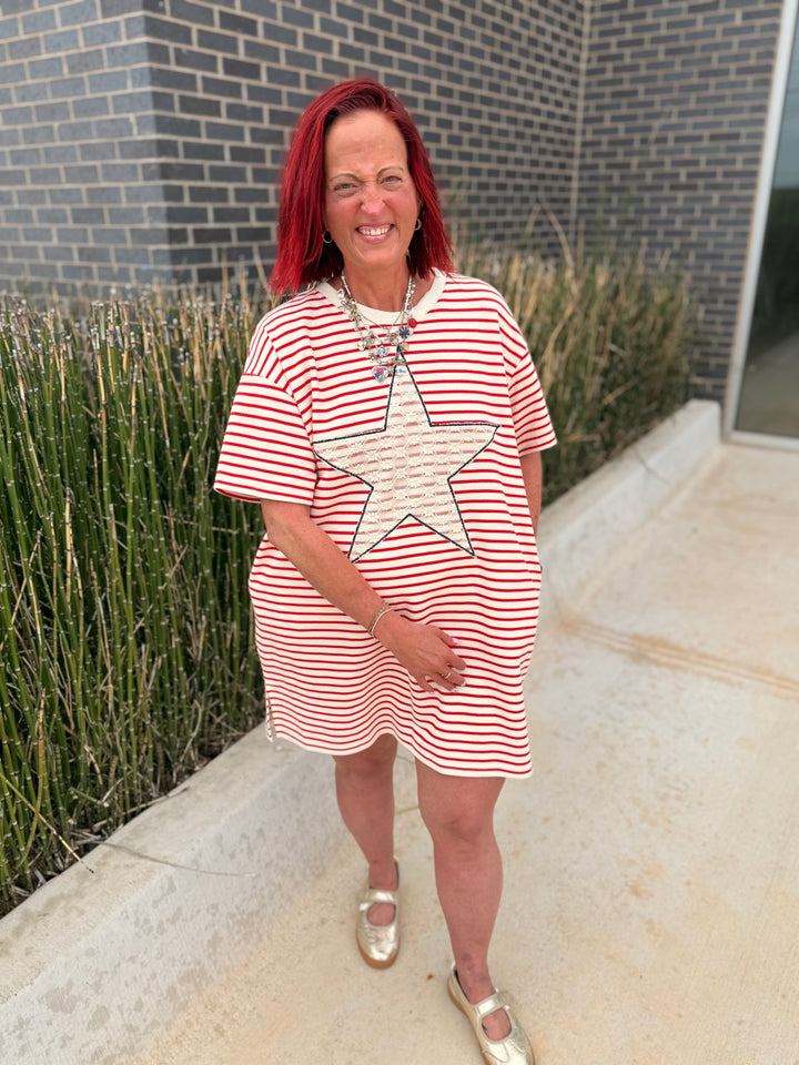 Star Red Stripe Dress