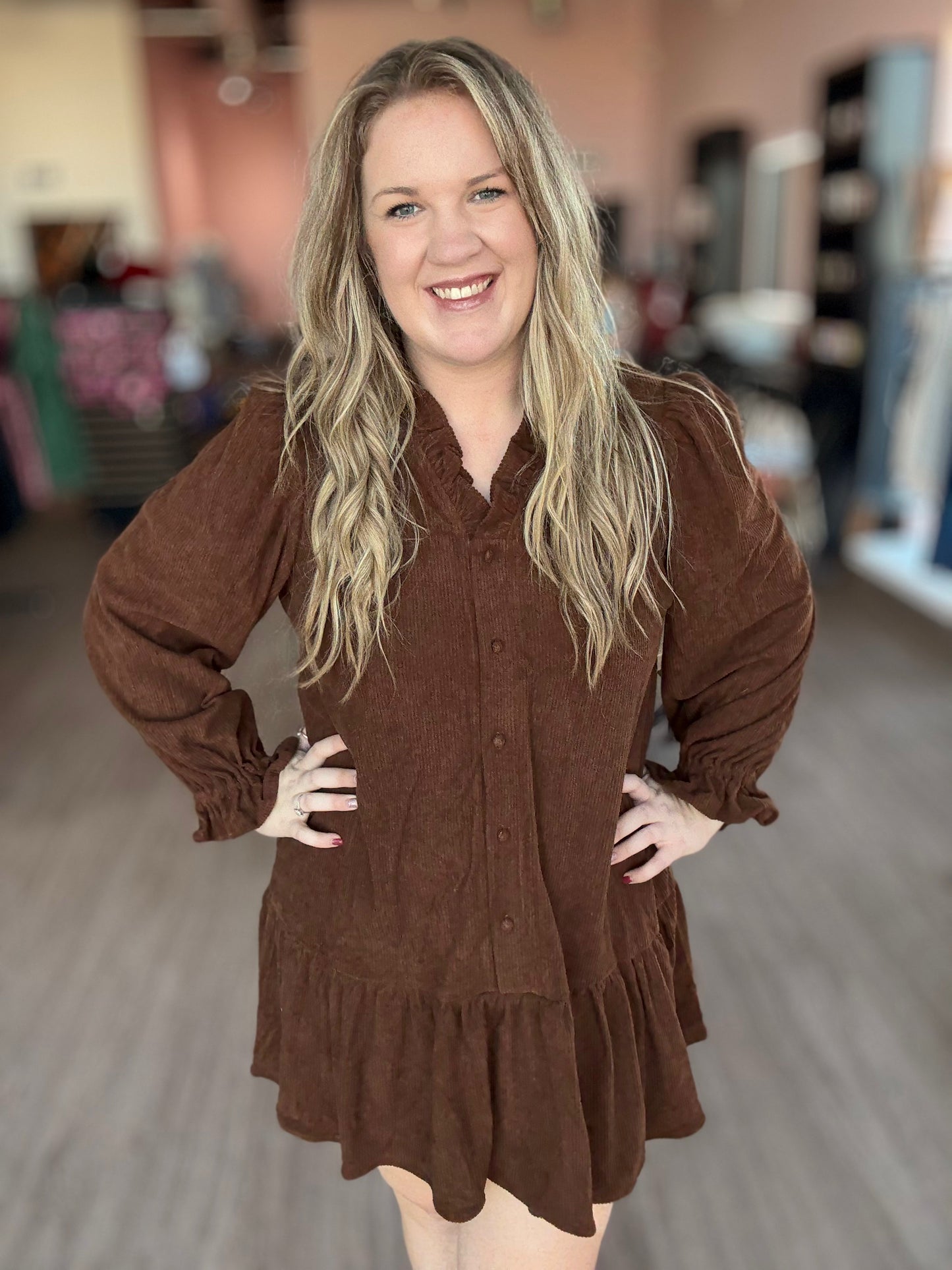 Brown Corduroy Dress