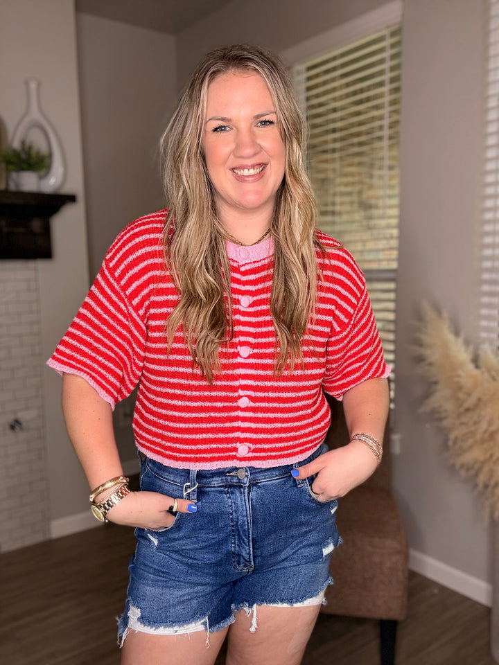 Hamptons Red Stripe Top