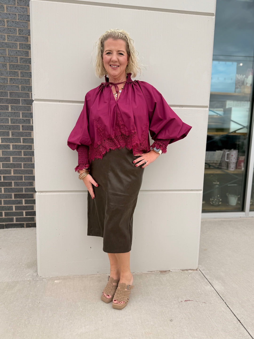 Espresso Hour Leather Skirt